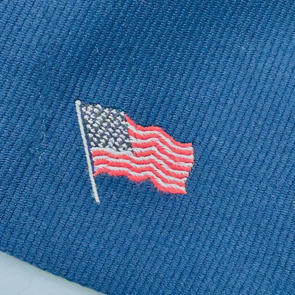 Vintage 70s Navy Blue Bicentennial 1776 1976 Polyester Necktie
